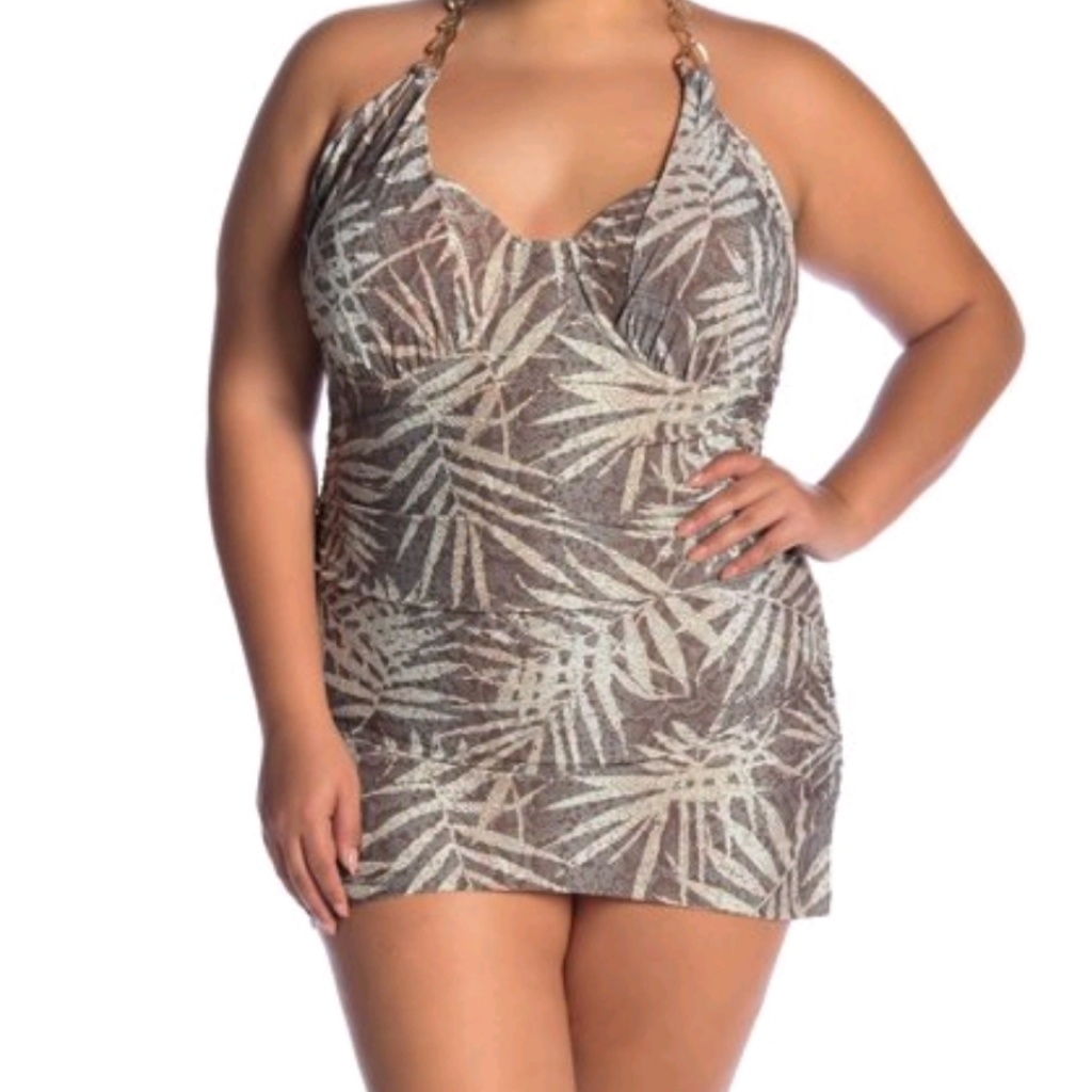 Marilyn Monroe Olive Palm Leaf Onepeice Swimsuit